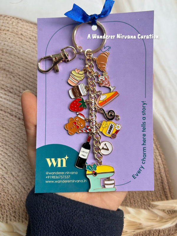 Bakery Cupcake Coffee Crossiant Icecream Gingerbread Honey Music Wine Personalised Keychain