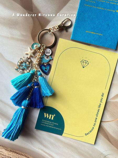 Beach Ocean Boho Personalised Keychain Bagcharm