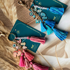 Boho Name Personalised Baby Keychain( pink/blue)