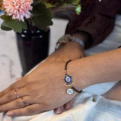 Blue Turtle Nazariya Bracelet with Initial