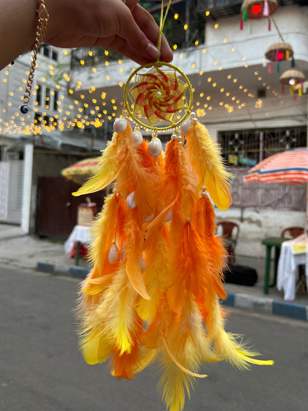 Yellow Cowrie Dreamcatcher