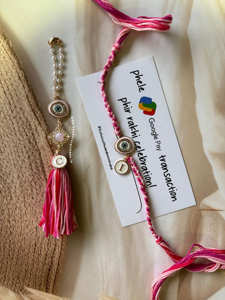 Bhai-bhabhi Rosie EvilEye Rakhi  Set