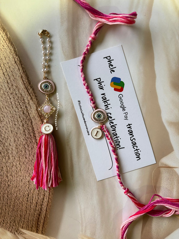 Bhai-bhabhi Rosie EvilEye Rakhi  Set