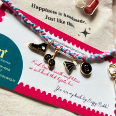 Badminton Charm Rakhi Keychain