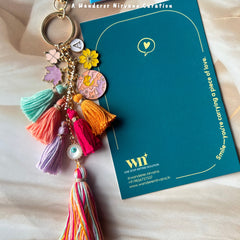 Boho Personalised Sunset Keychain Bagcharm