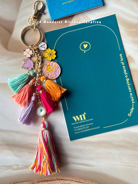 Boho Personalised Sunset Keychain Bagcharm