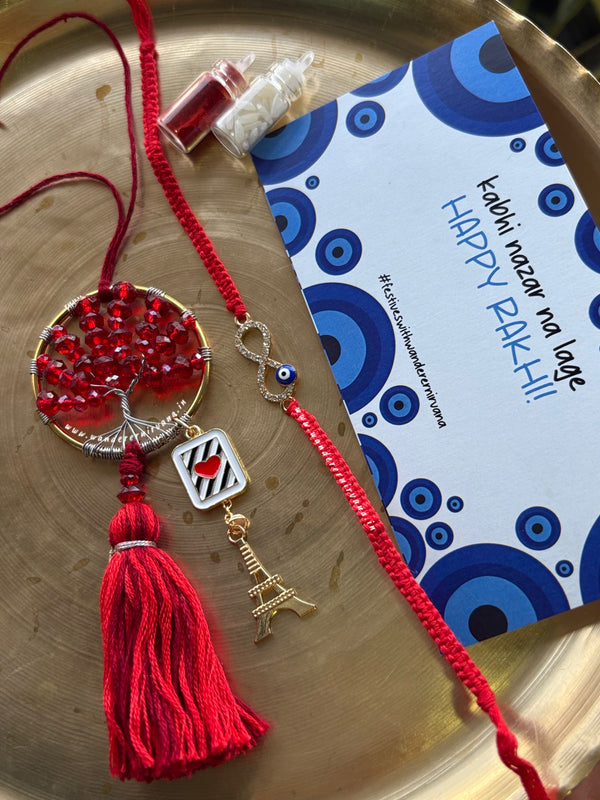 Bhai-Bhabhi Infinity Tree of Life Set (Red)