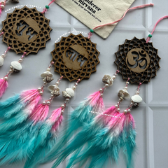 Shubh Labh Ohm Swastik Pink and Mint Tyohar