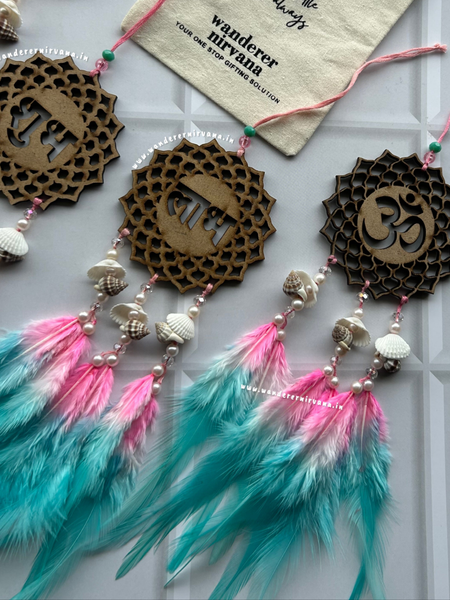 Shubh Labh Ohm Swastik Pink and Mint Tyohar