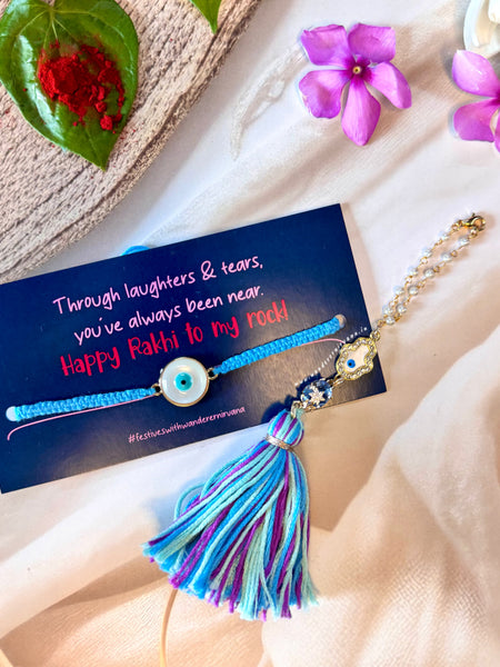 Scared EvilEye Rakhi set