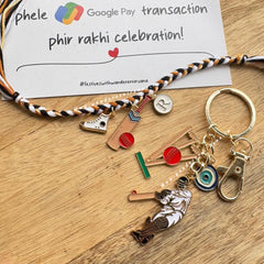 Cricket Rakhi and Keychain Combo