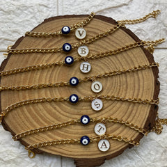 Evil eye Bracelet with Alphabet