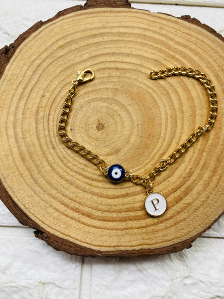 Evil eye Bracelet with Alphabet