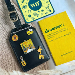 Flower Honey Bee Giraffe Music Van Gogh Starry Night Black Luggage Tag