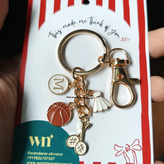 Badminton Basketball Keychain