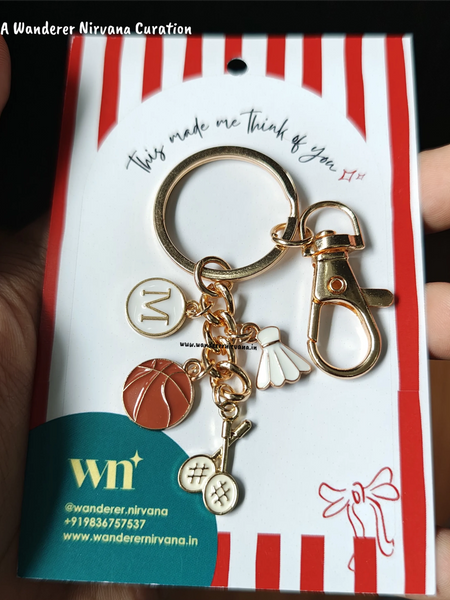 Badminton Basketball Keychain
