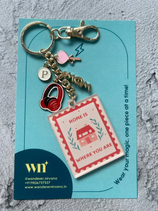 Music Mom Heart Keychain