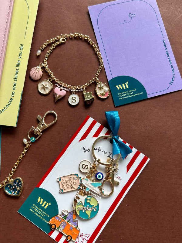 Travel Essentials  Bagcharm chain| Keychain| Bracelet| Passport Cover Combo