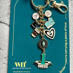 Chess Coffee Book Story Keychain
