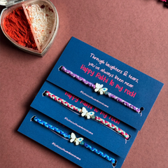 Evileye Butterfly Rakhi Set of 3