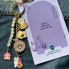 Mrs.Wilson's Cat Themed beaded Keychain