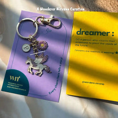 Unicorn Flower Personalised  Keychain