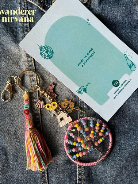 Blush Tree of Life Fashion Bagcharm
