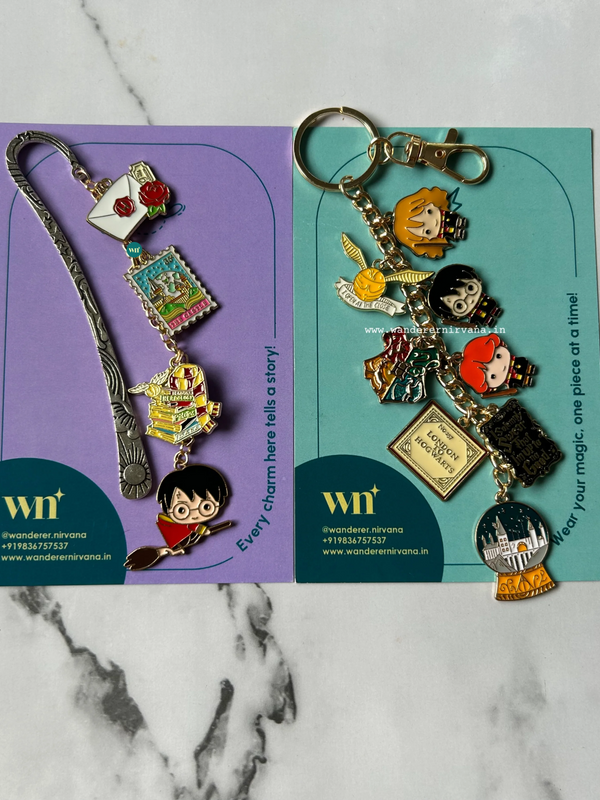 The Wizarding Keepsake Combo | Harry Potter Inspired Keychain and Bookmark Gift Set