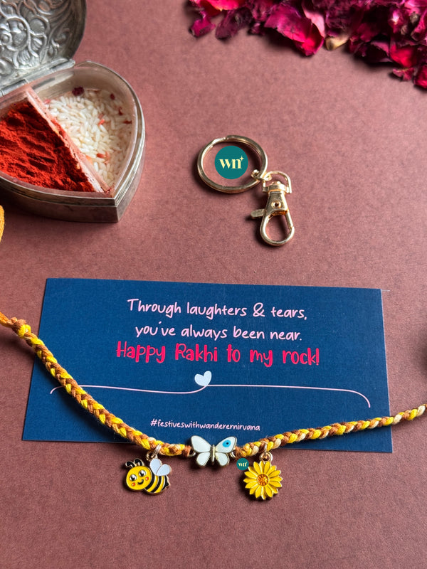 Butterfly HoneyBee Flower Rakhi