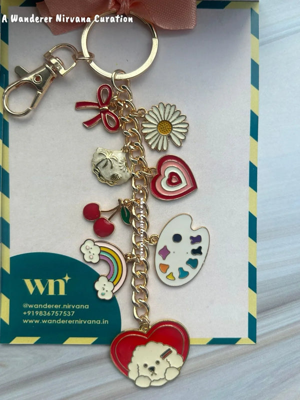 Artist Aesthetic Cherry Keychain Bagcharm