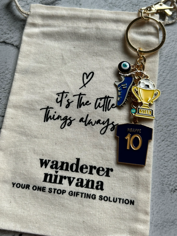 A Trophy Chaser Football Keychain | Mbappé Inspired Personalised Football Keychain