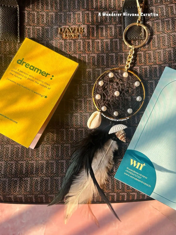 Black Dreamcatcher Boho Keychain Bagcharm