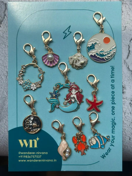 Beach Themed Shoe charm ( Set of 10)