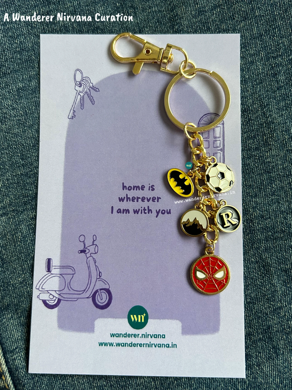 Personalised Superhero Fandom Keychain | Batman Spider-Man Bagcharm