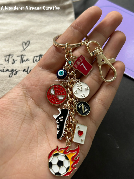 Spidey Matchday Personalised Football Keychain | Ronaldo Inspired Bagcharm