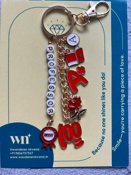 Professor Beaded Keychain Bagcharm