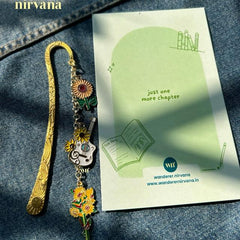 Notes of Sunshine— Floral Golden Bookmark