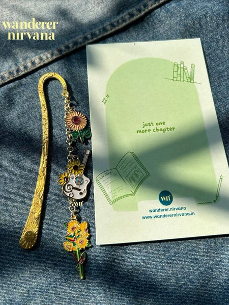 Notes of Sunshine— Floral Golden Bookmark