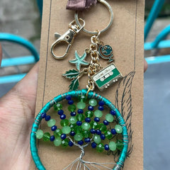 Green Forest Travel Tree of Life Keychain