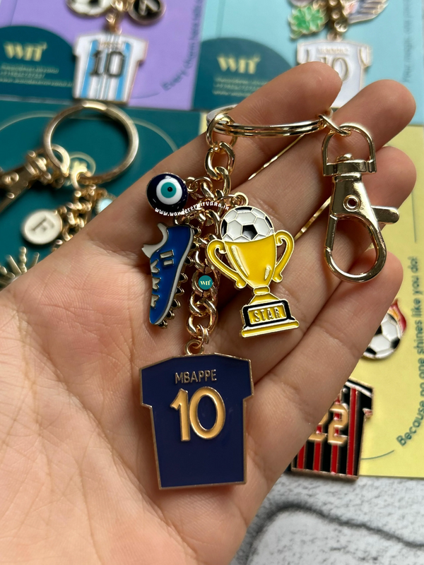A Trophy Chaser Football Keychain | Mbappé Inspired Personalised Football Keychain