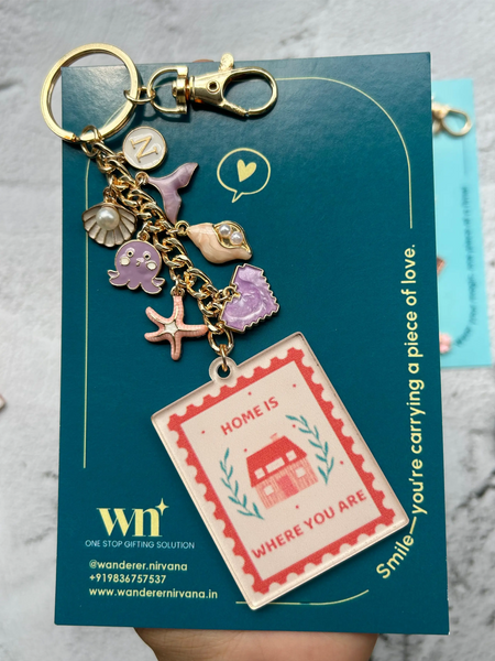 Beach Lavender Personalised Home Keychain Bagcharm