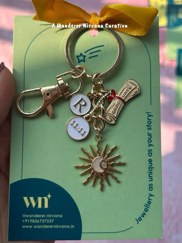 Graduation Sun 11:11 Personalised Keychain Bagcharm