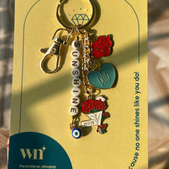 Sunshine Withyou Mom Dad Beaded Keychain Bagcharm