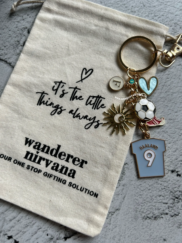 A Golden Goal Football Keychain | Haaland Inspired Personalised Football Keychain