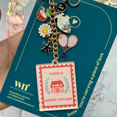 Heart Lawn Tennis Home Story Personalised Keychain Bagcharm