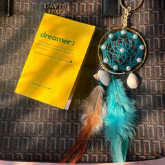 A Green Boho Dreamcatcher Keychain Bagcharm