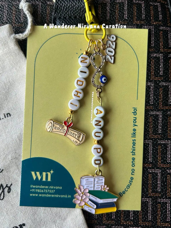 Personalised Infinity Evileye Graduate 2026 Bagcharm