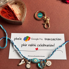 Badminton Universe Evileye Rakhi Keychain