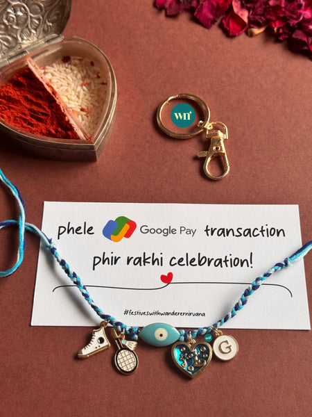 Badminton Universe Evileye Rakhi Keychain