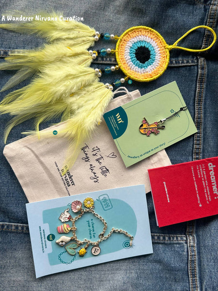 Yellow Dreamcatcher Phonecharm Bracelet Combo
